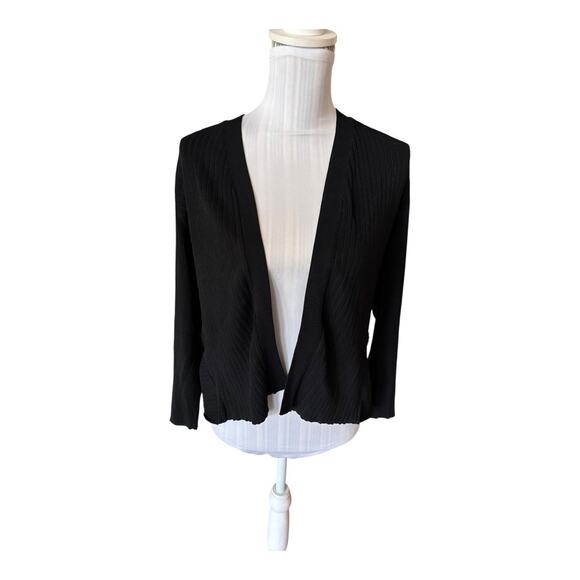 kela Black Open Cardigan Ribbed Pattern Size M - Picture 1 of 5